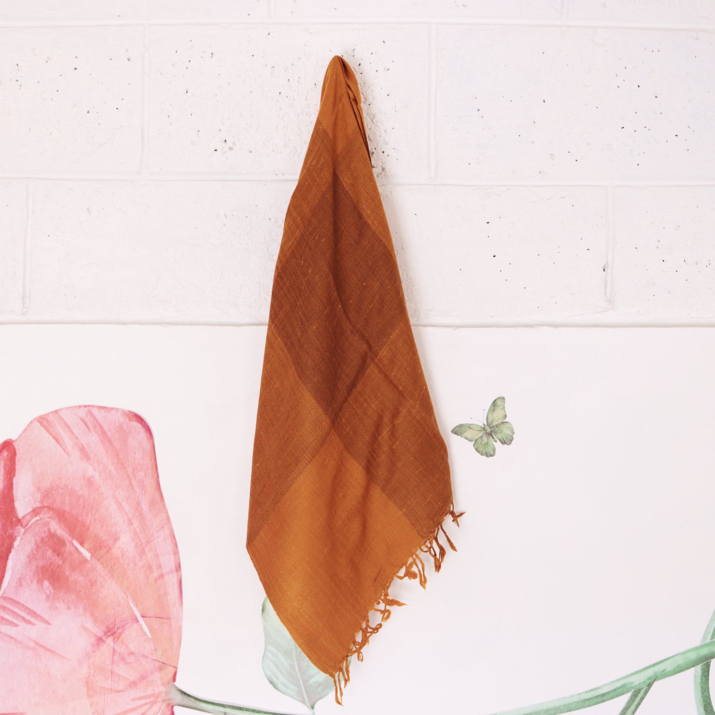 Dark Mustard Angora and Merino Wool Stole