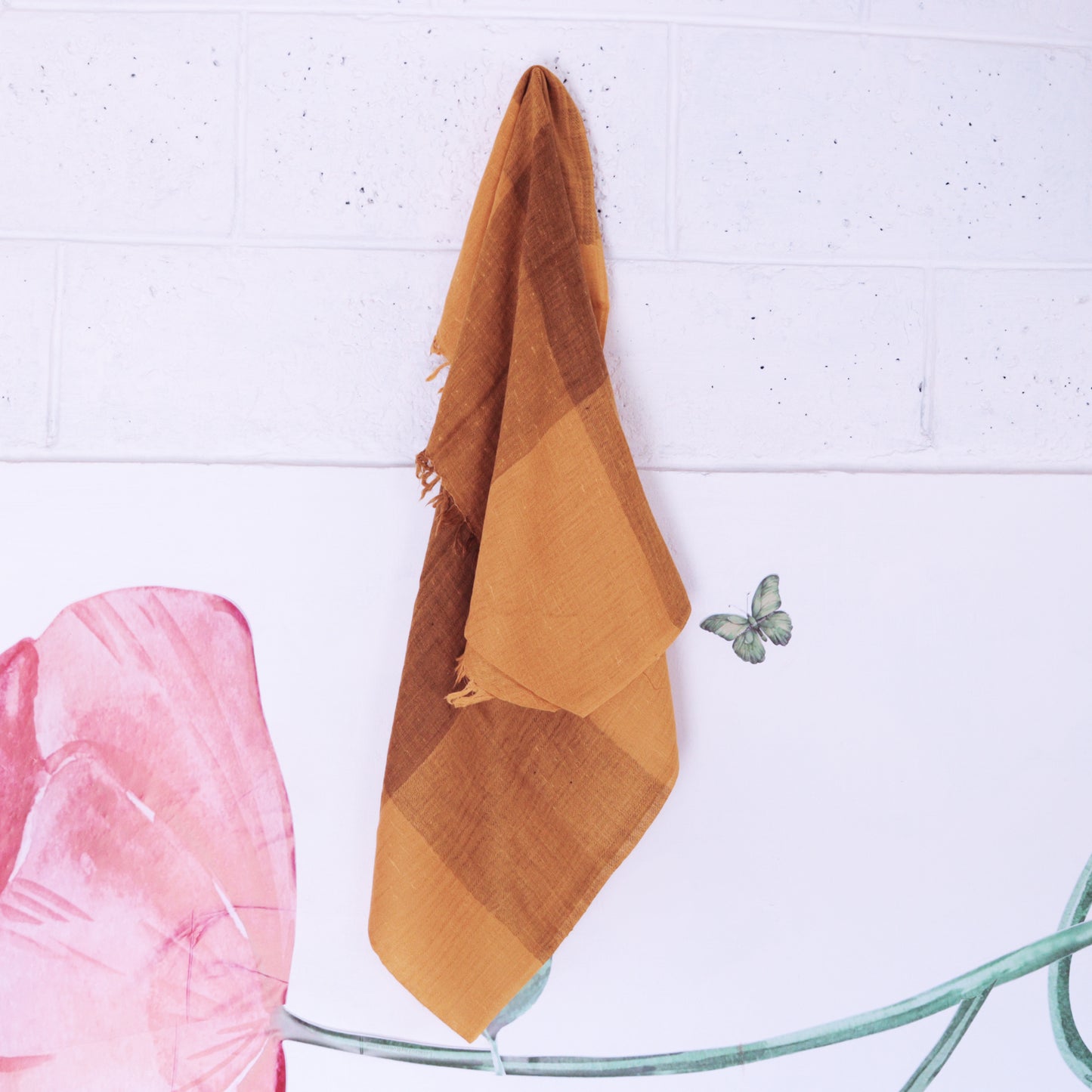 Light Mustard Angora and Merino Wool Stole