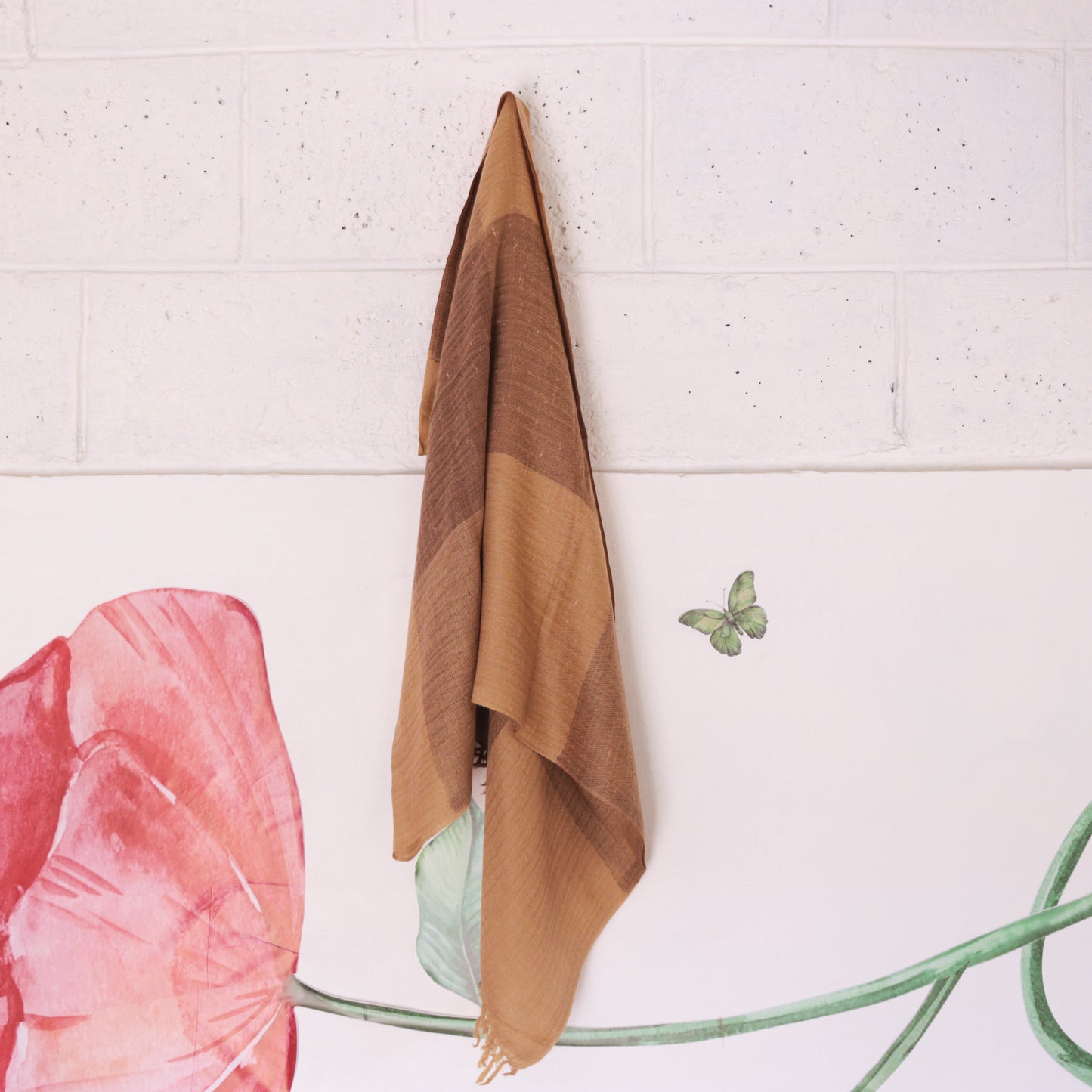 Brown Angora and Merino Wool Stole