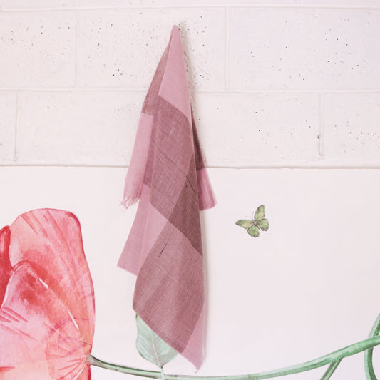 Peach Angora and Merino Wool Stole