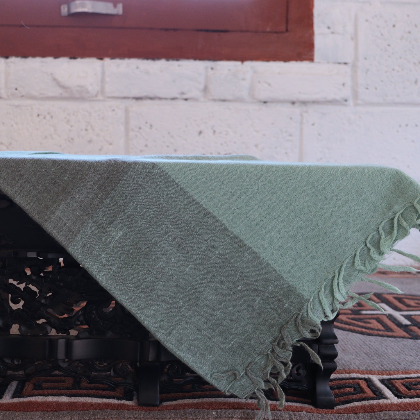 Teal Angora and Marino Stole